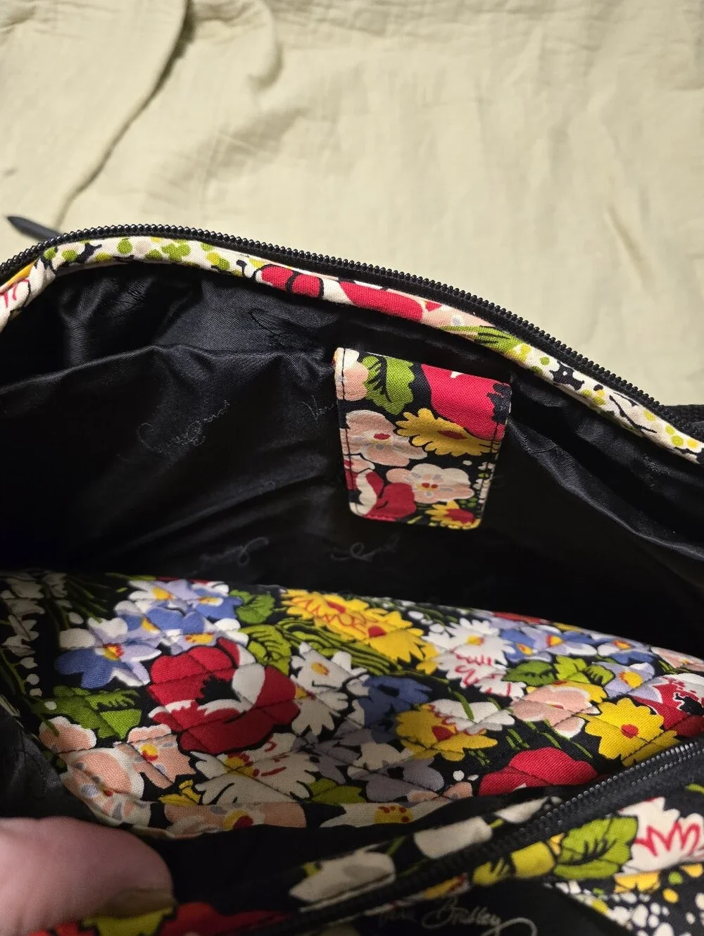 Vera Bradley Black Floral Quilted Backpack Im Poppy Feilds